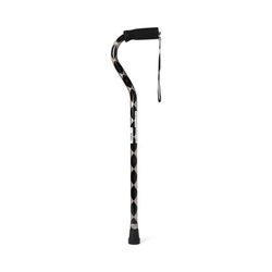 Medline Aluminum Fashion Cane with Offset Handle, Black Argyle, 1 EA (MDS86420ARGH)