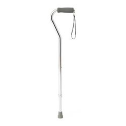 Medline Aluminum Fashion Cane with Offset Handle, Chrome, 1 EA (MDS86420CHRH1)