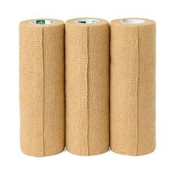 Medline Nonsterile Self-Adherent Latex Wrap, Tan, 6" x 5 yd. (15.2 cm x 4.6 m), 12/CS (PRM086006)