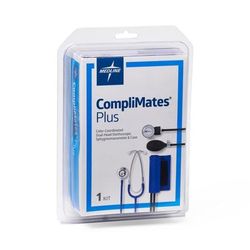 Medline Dual-Head Stethoscope and Handheld Aneroid Sphygmomanometer Combination Kit, Adult, Royal Blue, 1 EA (MDS9119)
