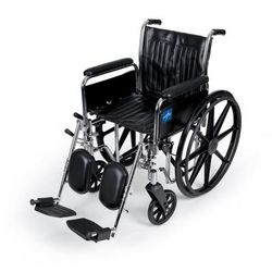 Medline Excel Wheelchair, Full-Length Arms, Elevating Leg Rests, 18", 1 EA (MDS806300DFLA)