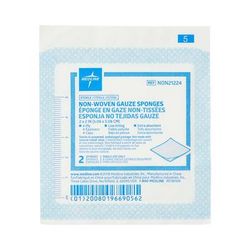 Medline Gauze Sterile Nonwoven 4-Ply Sponges, 2" x 2", in 2-Packs, 3000/CS (NON21224)