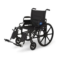 Medline K4 Extra-Wide Lightweight Wheelchair with Removable Desk-Length Arms and Elevating Leg Rests, 350 lb. Weight Capacity, 22" Width, 1 EA (MDS806