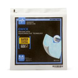Medline Qwick Nonadhesive Dressing with Aquaconductive Technology, 4.25" x 4", 1 EA (MSC5844H)