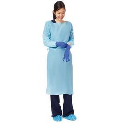 Medline Standard Polyethylene Gowns with Thumb Loop, Blue, Size XL, 75/CS (NONTH200)