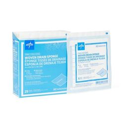 Medline Sterile 16-Ply Trach Sponge Cotton Gauze, 4" x 4", 2/Pack, 300/CS (NON255000)