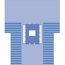 Medline Sterile Major Abdominal Drape 10" x 11" Fenestration with Adhesive, 16" x 38" Reinforcement and Two 11" x 30" Fluid Collection Pouches with Ho