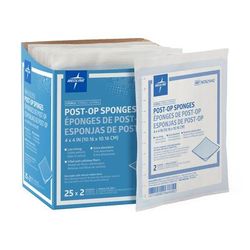 Medline Sterile Post-Op Gauze Sponge, 4" x 4", 1200/CS (NON21442)