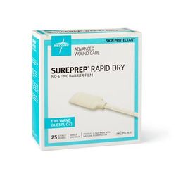 Medline SurePrep Rapid-Dry No-Sting Barrier Film, 1 mL Wand, 25/BX (MSC1610Z)
