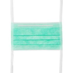 Medline Surgical Face Mask with Ties and Anti-Fog Adhesive Tape, Green, 50/BX (NON27371AZ)