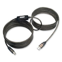 Tripp Lite USB 2.0 Active Repeater Cable, A to B (M/M), 25 ft, Black (TRPU042025)