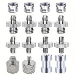 "TEMU 16/18/20pcs 1/4" To 3/8" And 3/8" To 1/4" Camera Mount Converter Set - Camera Mounts & Clamps For Tripod - For Camera Tripod Stand Microphone Stand, And Convenient To Us"