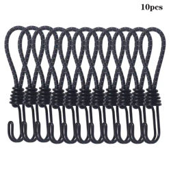 5/10Pcs Tent Elastic Rope Cord Hook Versatile Outdoor Camping Canopy Tarp Tent Fixing Cord String Carabiner Hooks Accessories