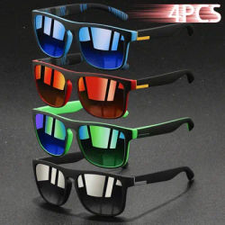 4 pièces mode Vintage carré lunettes de soleil hommes femmes pêche conduite homme marque de luxe concepteur lunettes de soleil Anti-éblouissement rétro lunettes