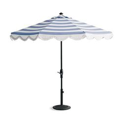 9' Round Designer Umbrella - Georgina Floral Cobalt, Bronze - Frontgate Resort Collection™