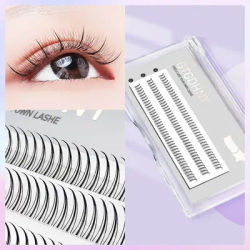 DIY A/M Shape Spikes Cluster Eyelash Extension Fish Tail Mix 3D Heat Bonded False Lashes Individual Makeup Natural Premade Fan