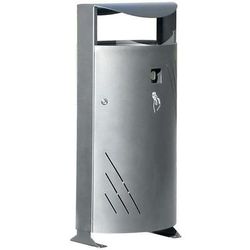 Poubelle Titan 95 L Acier Noir Martelé Av Cendrier Et Porte. - Benito