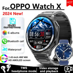 Smartwatch étanche pour homme, montre de fitness, appel Bluetooth, OPPO DT Watch X, 4 Go, MP3, musique, MP4, vidéo, enregistreur 40%, 2024