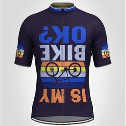 Per uomo Maglia da Ciclismo Grafico Lettere Numeri Manica Corta Bicicletta Top con 3 tasche posteriori Mountain Bike MTB Ciclismo su strada Asciugatura Rapida Strisce Riflettenti Tasca Posteriore