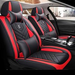 TEMU 5-seater Car Seat Cover Pu Leather Seat Cover Cushion Car Suv Car Accessories Car Seat Protector