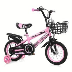 TEMU 7601 's Bicycle 3-year-old Boys And Girls Tricycle Thickened Carton Packaging Pink + Rear Seat 16 Inches (single Size 50pcs Order)