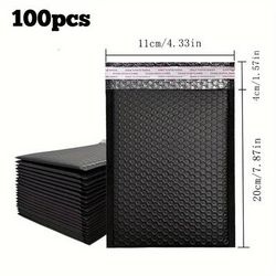 TEMU 4.33in*7.87in+1.57in-100pcsblack Film Bubble Bag, Packaging Bag, Anti-collision, Waterproof, Splash Proof, And Anti , Suitable For Transportation, Packaging
