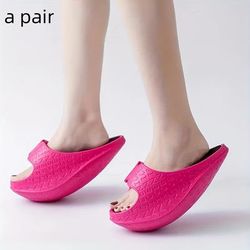 TEMU 1 Pair Unisex Yoga Shaping Slippers, Non-slip Rubber Fitness Shoes For Butt Lifting & Tummy Toning, Home Workout Equipment, In