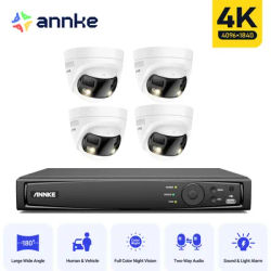 ANNKE 8MP Security Camera Dual Lens 8CH NVR Ultra HD POE Ai Human Detection CCTV Video Surveillance Kit 180 Degrees Panoramic
