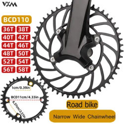 VXM Road Bike Chainwheel 110 BCD Speed Bicycle Chainring 110BCD 4 Holes Crown 36T 54T 56T 58T Hollow Out Design For R7100 R8100
