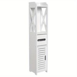 TEMU 1pc Yosoo Freestanding Bathroom Organizer Shelves, Wood Toilet Storage Roll , For