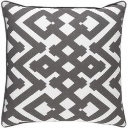 Narangba 18" Square Modern Dark Brown/White Lumbar Pillow - Boutique Rugs