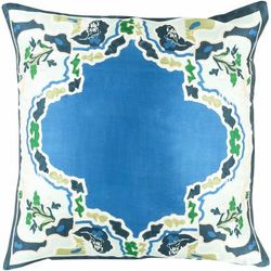Newberry 18" x 18" Traditional Silk Emerald/Olive/Beige/Blue/Deep Teal/Seafoam/Teal/Light Green Throw Pillow - Boutique Rugs