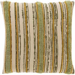 Bebe 18"H x 18"W Cotton Olive/Beige/Tan/Camel/Rust/Brick Red/Rust Throw Pillow - Boutique Rugs