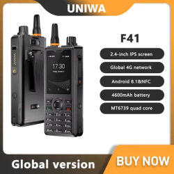UNIWA F41 4G Rugged Phone POC Walkie Talkie Zello 2.4" Touch Screen 1GB+8GB Waterproof Smartphone Android 8.1 4600mAh NFC