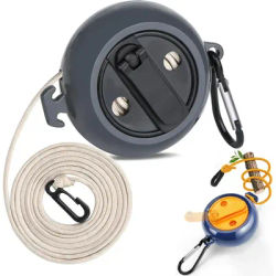 1pc Adjustable Clothesline Outdoor Travel Portable Clothes Line outdoor Retractable clothesline Suitable Camping Multitool Black