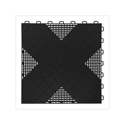 TurboTile Hybrid-X 17x17-Inch Black Garage Floor Sample Tile (1-Pack)