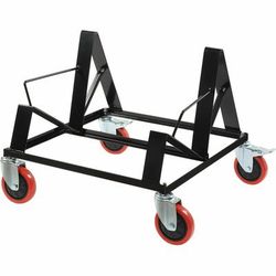 Lorell Stack Chair Steel Dolly, 4 Casters, Powder Coated Steel, 24.20" Width x 25.60" Depth x 20.70" Height, Black (LLR62538)