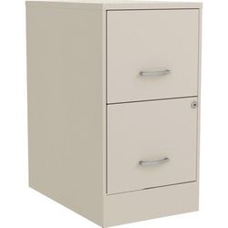 NuSparc 2 Drawer Vertical File Cabinet, 14.2" Width x 22" Depth x 26.6" Height, Stone, Steel, Painted Steel, Recycled (NPRVF222AASE)