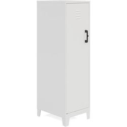 NuSparc Personal Locker, 4 Shelves, 53.3" Height x 14.2" Width x 18" Depth, White, Steel, TAA Compliant (NPRSL418ZZWE)