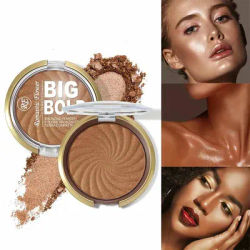 3-color powder brightens the face,bronze color pressed powder, waterproof and high gloss makeup,brightening wheat pearl powder