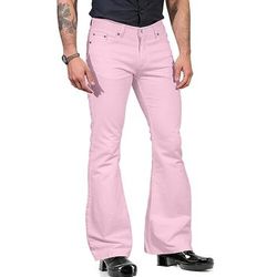 Retrò Vintage Anni '70 Pantaloni Pantaloni a zampa d'elefante Pantaloni a zampa Hippie Disco Tinta unica Costume Per uomo Halloween Carnevale Feste Abbigliamento Quotidiano Parata dell'Orgoglio Adulti