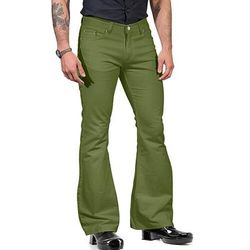 Retrò Vintage Anni '70 Pantaloni Pantaloni a zampa d'elefante Pantaloni a zampa Hippie Disco Tinta unica Costume Per uomo Halloween Carnevale Feste Abbigliamento Quotidiano Parata dell'Orgoglio Adulti
