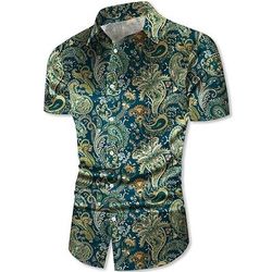 Retrò Vintage Anni '70 Camicia Camicia Aloha Hippie Paisley Costume Per uomo Vacanza Feste Parata dell'Orgoglio Adulti Camicia