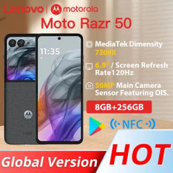 Global version Motorola Moto Razr 50 5G Snapdragon 8s Gen 3 6.9inch POLED Folded Screen 165Hz 50MP Support Esim NFC
