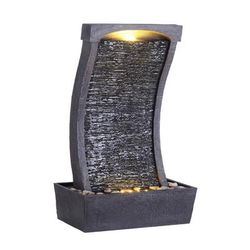 Fontana LED in poliresina, nera, 98x34x21 cm