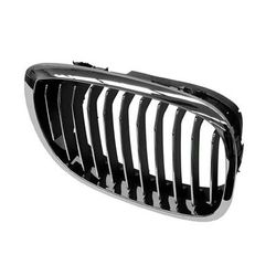 Genuine BMW Grille Assembly Steel Chrome Shell with Black Insert Insert, Passenger Side, 24-month limited warranty 51-13-7-064-318