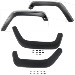 Replacement Fender Flares Plastic Front - Primed, Rear Textured Black, & Rear, Driver Passenger Side, SET-ARBJ221301-A