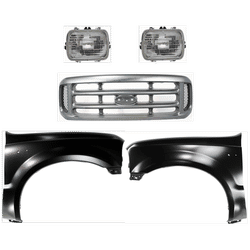 Replacement Grille Assembly Plastic Painted Silver Grille, 1-year unlimited-mileage warranty KIT-022123-362