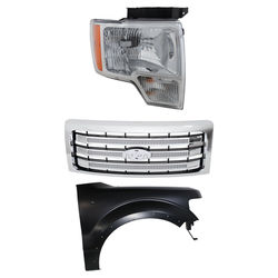 Replacement Grille Assembly Plastic Chrome Grille, 1-year unlimited-mileage warranty KIT-022423-3401