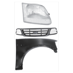 Replacement Grille Assembly Plastic Painted Gray Grille, 1-year unlimited-mileage warranty KIT-022423-97501